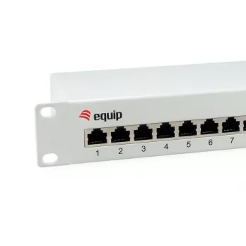 Equip 12-Port Cat.6 Shielded Patch Panel, Light szary, Gigabit Ethernet, 1000 Mbit/s, RJ-45, Cat6, Cat6e, 1U, szary