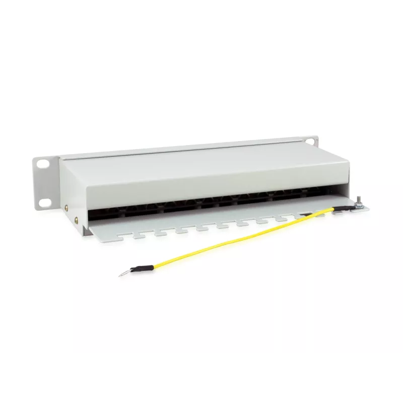 Equip 12-Port Cat.6 Shielded Patch Panel, Light szary, Gigabit Ethernet, 1000 Mbit/s, RJ-45, Cat6, Cat6e, 1U, szary