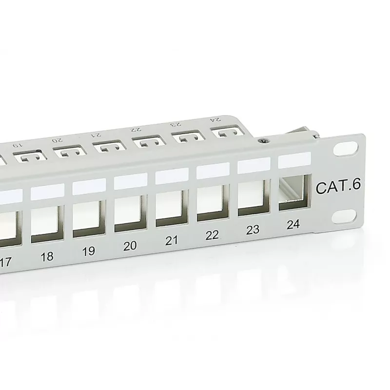 Equip 24-portowy ekranowany panel krosowy Keystone Cat.6, jasnoszary