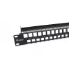 Panel krosowy Equip 48-portowy Keystone Cat.6 nieekranowany, czarny, RJ-45, Cat6, 1U, stal, REACH, RoHS