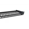 Panel krosowy Equip 48-portowy Keystone Cat.6 nieekranowany, czarny, RJ-45, Cat6, 1U, stal, REACH, RoHS