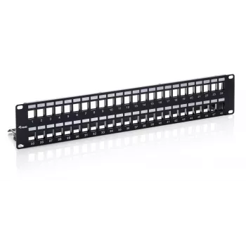 Equip 48-Port Keystone Cat.6 Shielded Patch Panel, Czarny