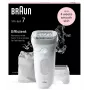 Epilator BRAUN Silk-épil 7 7-041 — bezprzewodowy epilator Wet & Dry z technologią MicroGrip, funkcją masażu, golarką i trymerem do bikini, szaro-biały