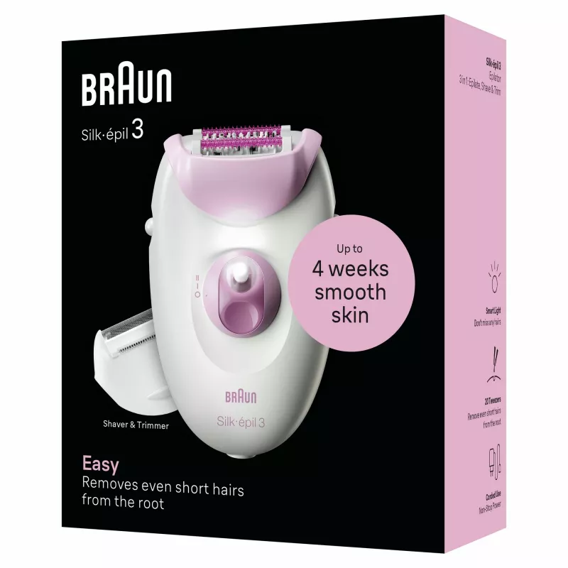 Epilator Braun Silk-épil 3 3-031 20 pęset Różowy Biały