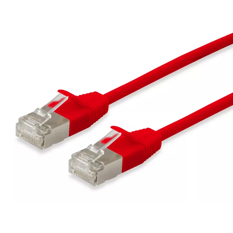 Kabel sieciowy Equip Cat.6A F/FTP cienki Patch kabel RJ-45 7,5 m Czerwony