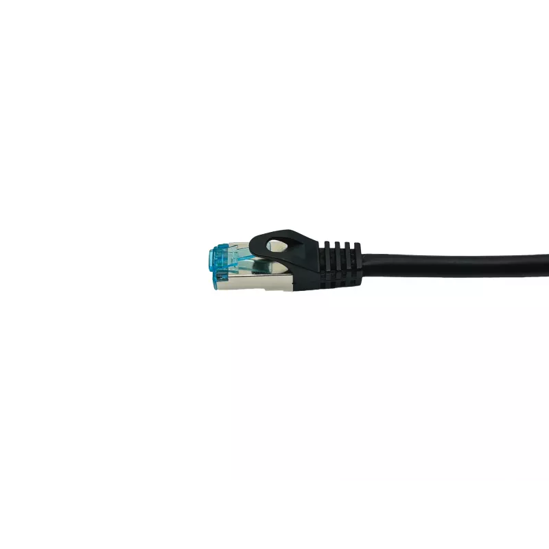 Equip Cat.6A S/FTP Patch kabel, kątowy to prosty plug, 1,0m, czarny