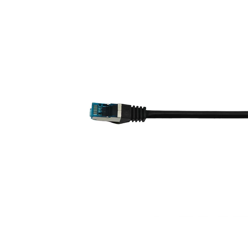 Equip Cat.6A S/FTP Patch kabel, kątowy to prosty plug, 1,0m, czarny