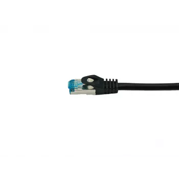 Equip Cat.6A S/FTP Patch kabel, Wtyk kątowy na prosty, 3.0m, Czarny