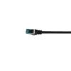 Equip Cat.6A S/FTP Patch kabel, Wtyk kątowy na prosty, 3.0m, Czarny