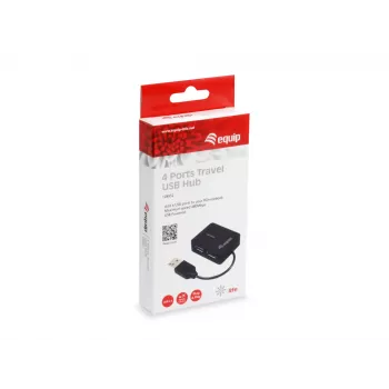 Equip 128952 koncentrator interfejsów USB 2.0 480 Mbit/s Czarny