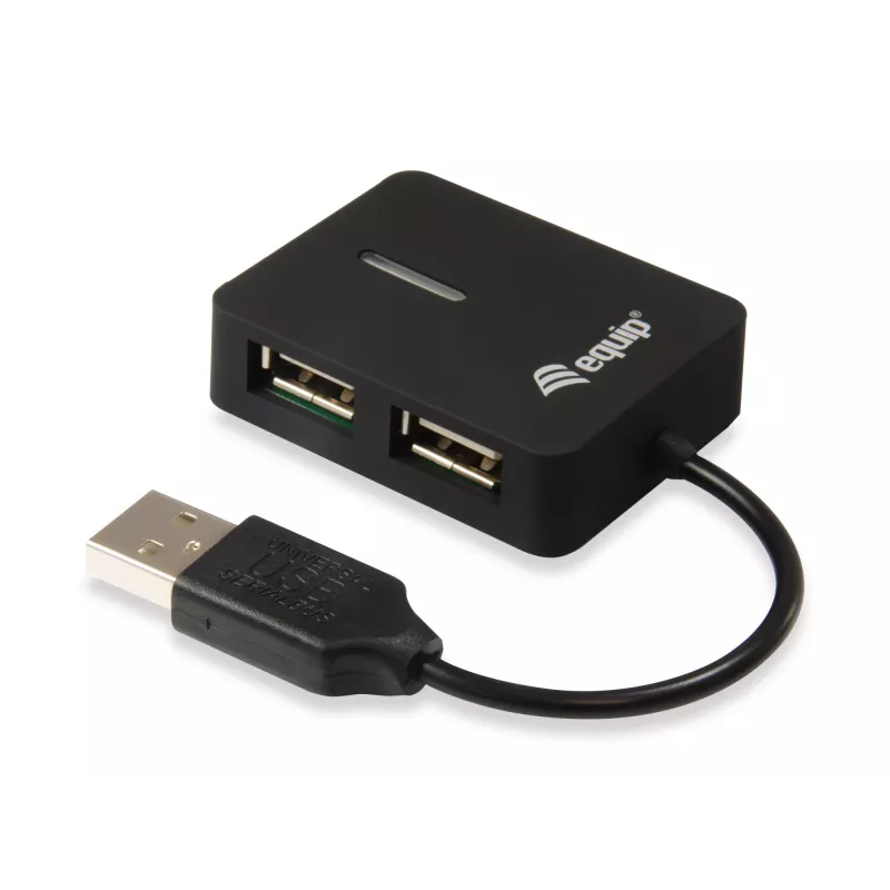 Equip 128952 koncentrator interfejsów USB 2.0 480 Mbit/s Czarny