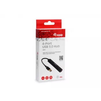 Equip 128953 koncentrator interfejsów USB 3.2 Gen 1 (3.1 Gen 1) Typ-A 5000 Mbit/s Czarny