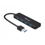 4-portowy hub USB 3.2 Gen 1 Equip z adapterem USB-C Czarny 5000 Mbit/s
