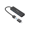 4-portowy hub USB 3.2 Gen 1 Equip z adapterem USB-C Czarny 5000 Mbit/s