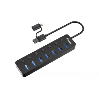 Koncentrator USB Equip 7-portowy USB 3.2 Gen 1 z zasilaczem