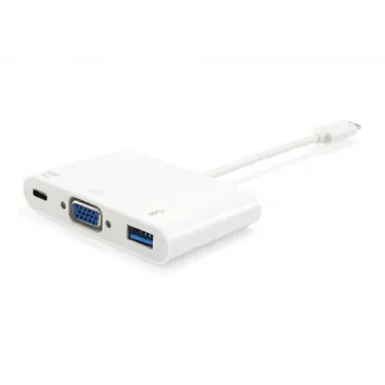 Adapter USB Type C na VGA żeński / USB A żeński / PD Equip 133462