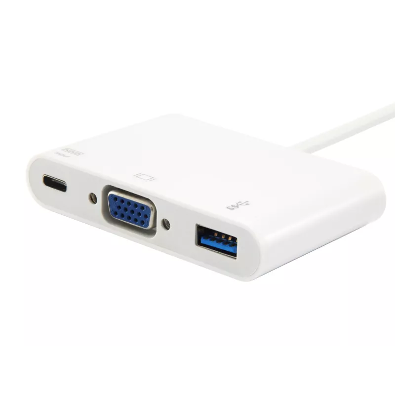 Adapter USB Type C na VGA żeński / USB A żeński / PD Equip 133462