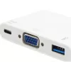 Adapter USB Type C na VGA żeński / USB A żeński / PD Equip 133462