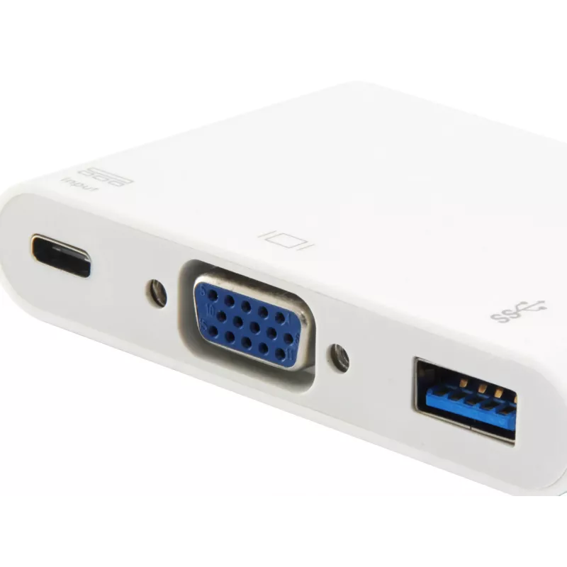 Adapter USB Type C na VGA żeński / USB A żeński / PD Equip 133462