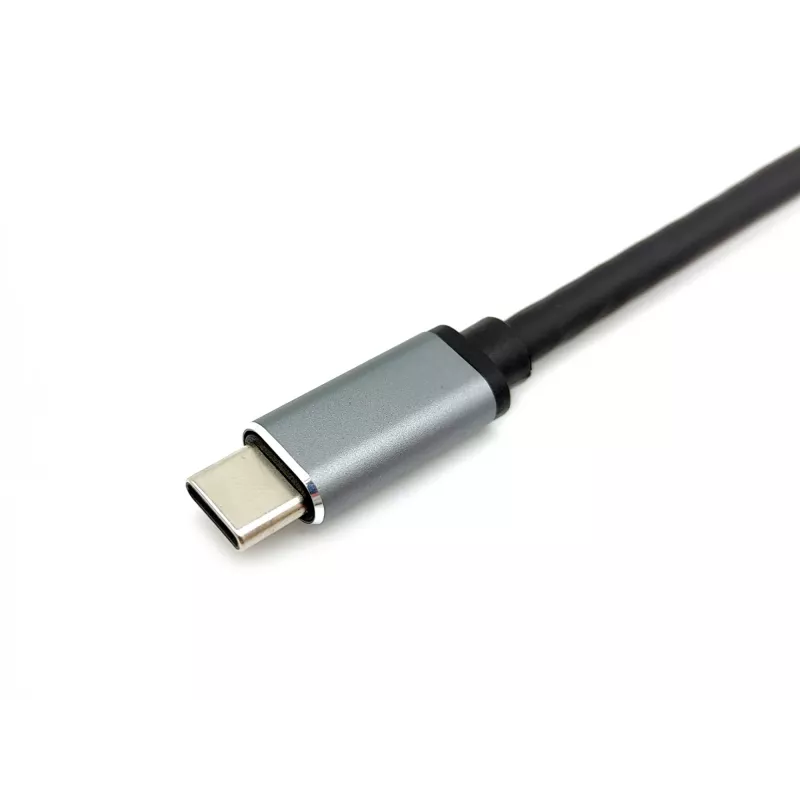 Adapter Equip USB-C 4 w 1 z podwójnym HDMI, USB 3.2 Gen 1 (3.1 Gen 1) Type-C, srebrny, 4K Ultra HD, 30 Hz, HDMI, aluminium