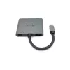 Adapter Equip USB-C 4 w 1 z podwójnym HDMI, USB 3.2 Gen 1 (3.1 Gen 1) Type-C, srebrny, 4K Ultra HD, 30 Hz, HDMI, aluminium