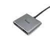 Adapter Equip USB-C 4 w 1 z podwójnym HDMI, USB 3.2 Gen 1 (3.1 Gen 1) Type-C, srebrny, 4K Ultra HD, 30 Hz, HDMI, aluminium