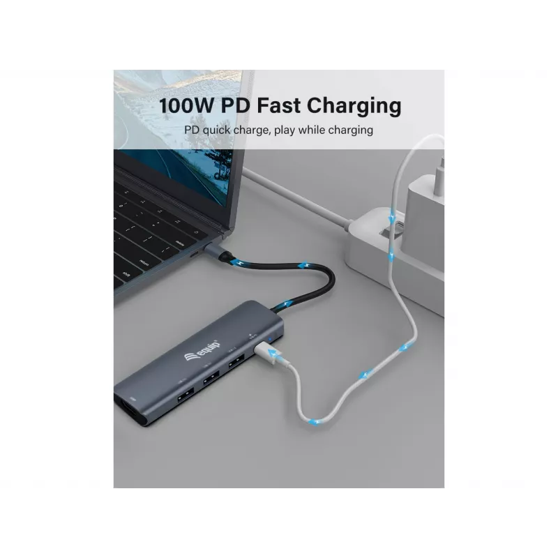 Equip USB-C 5 w 1 WIELOFUNKCYJNY Adapter, HDMI, USB 3.2 GEN1, 100W USB PD