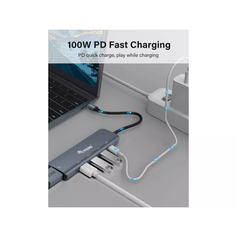 Equip USB-C 5 w 1 WIELOFUNKCYJNY Adapter, HDMI, USB 3.2 GEN1, 100W USB PD