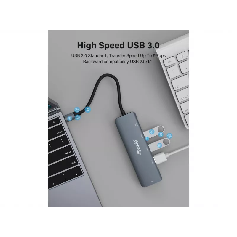 Equip USB-C 5 w 1 WIELOFUNKCYJNY Adapter, HDMI, USB 3.2 GEN1, 100W USB PD