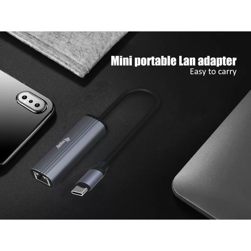Equip Adapter USB-C na RJ45 Gigabit sieciowy + PD USB Type-C 100W