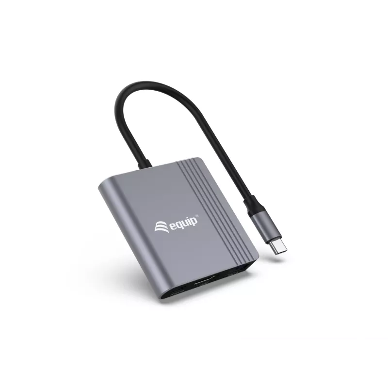 Przejściówka Equip 3 w 1 USB-C na HDMI / USB-A / USB PD, 3.2 Gen 1 (3.1 Gen 1), USB Type-C, wyjście HDMI, 3840 x 2160 pikseli