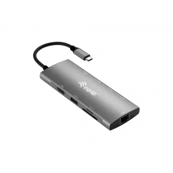 Equip USB-C 9 w 1 wielofunkcyjny adapter, HDMI 4K/60Hz, Gigabit LAN, USB 3.2 GEN1, SD/TF, 100W USB PD
