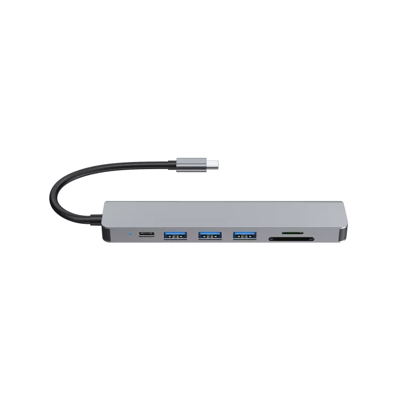 Equip USB-C 7 w 1 wielofunkcyjny adapter, HDMI 4K/60Hz, USB 3.2 Gen1 x 3, TF/MICRO SD, 100W USB PD