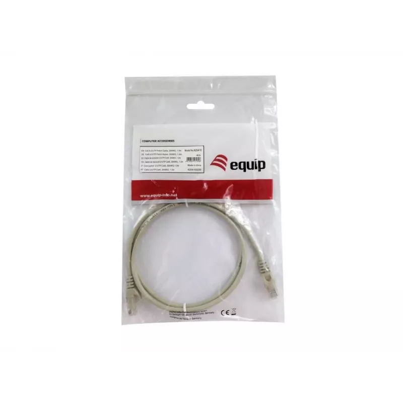 Equip Cat.6 U/UTP Patch kabel, 1.0m, Beige, 1 m, Cat6, U/UTP (UTP), RJ-45, RJ-45, Beige
