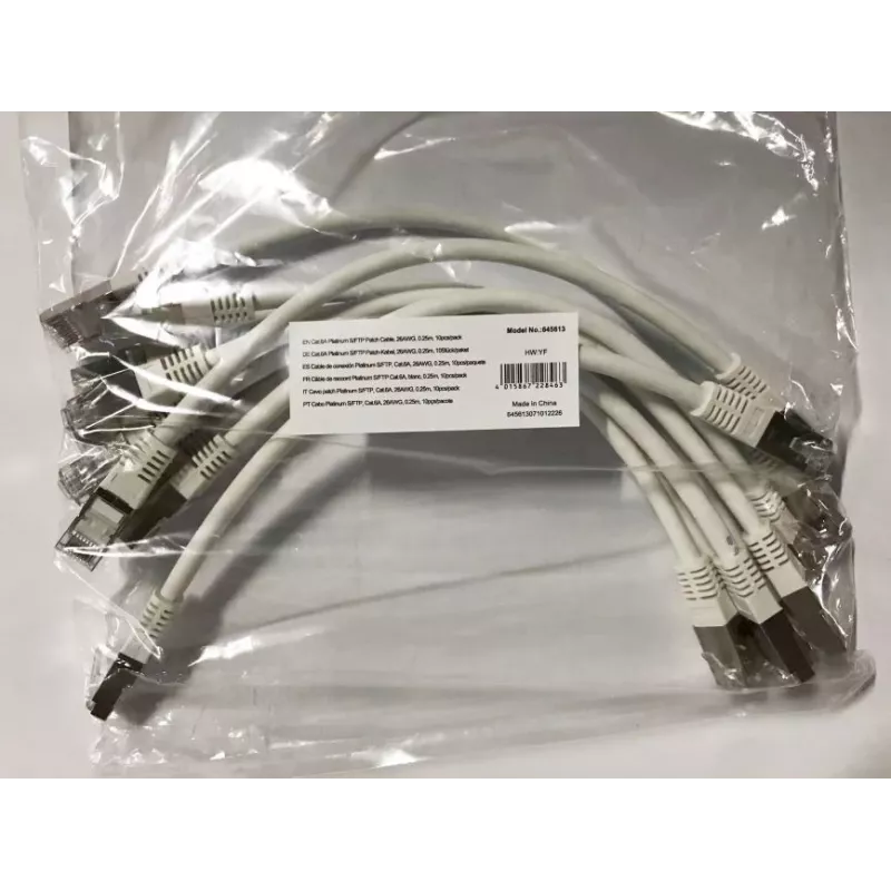 Equip Cat.6A Platinum S/FTP Patch kabel, biały, 0.25m, 10 szt./zestaw