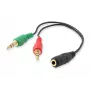 Kabel rozdzielający audio Equip, czarny, 3,5 mm, 2 x 3,5 mm, żeński, męski, PCW