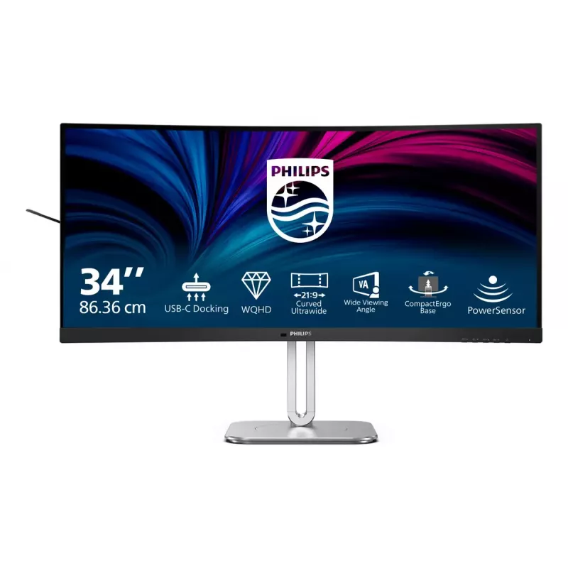 Philips 5000 series 34B2U5600C/00 monitor komputerowy 86,4 cm (34 cale) 3440 x 1440 pikseli Dual QHD LCD Szary