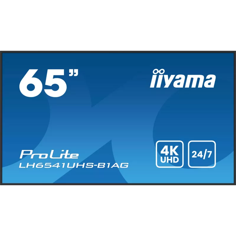 iiyama LH6541UHS-B1AG Wyświetlacz reklamowy 163,8 cm (64,5 cala) LCD 500 cd/m² 4K Ultra HD Czarny 24/7