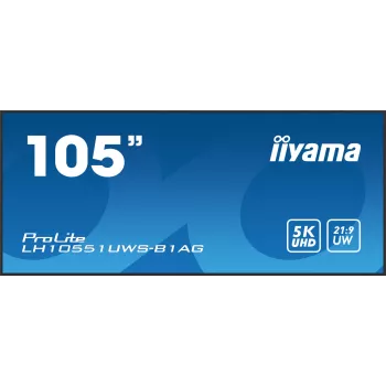 iiyama LH10551UWS-B1AG Wyświetlacz reklamowy Cyfrowy panel płaski 2.67 m (105 cali) LED 500 cd/m² UltraWide 5K HD Czarny 24/7