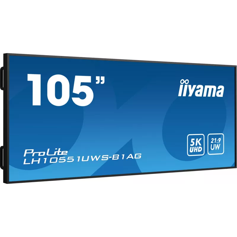 iiyama LH10551UWS-B1AG Wyświetlacz reklamowy Cyfrowy panel płaski 2.67 m (105 cali) LED 500 cd/m² UltraWide 5K HD Czarny 24/7