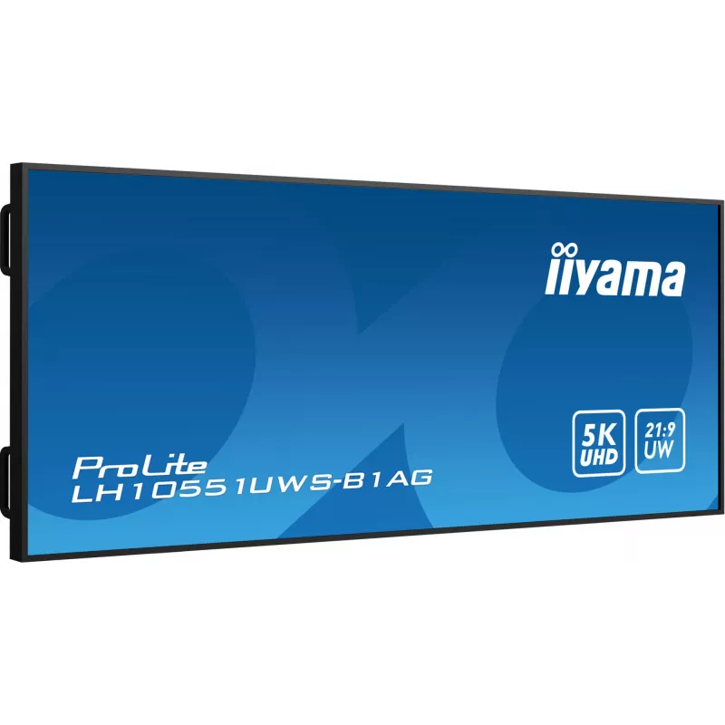 iiyama LH10551UWS-B1AG Wyświetlacz reklamowy Cyfrowy panel płaski 2.67 m (105 cali) LED 500 cd/m² UltraWide 5K HD Czarny 24/7