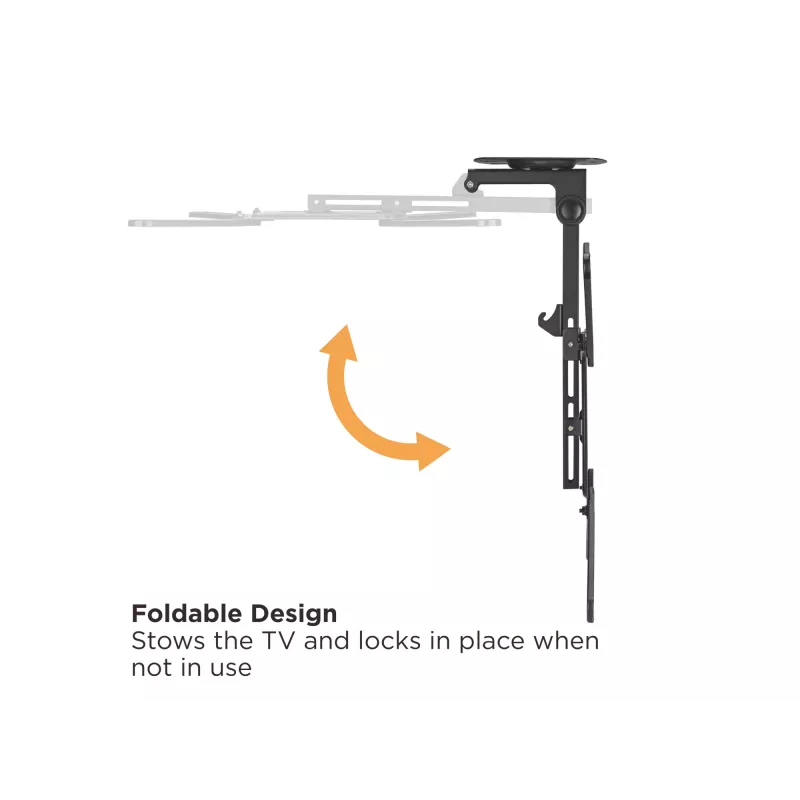 Uchwyt sufitowy do telewizora Equip 23-55 cali, 75 x 75 mm, 400 x 400 mm, 0 - 80°, -45 - 45°, stal nierdzewna, czarny