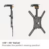 Uchwyt sufitowy do telewizora Equip 23-55 cali, 75 x 75 mm, 400 x 400 mm, 0 - 80°, -45 - 45°, stal nierdzewna, czarny