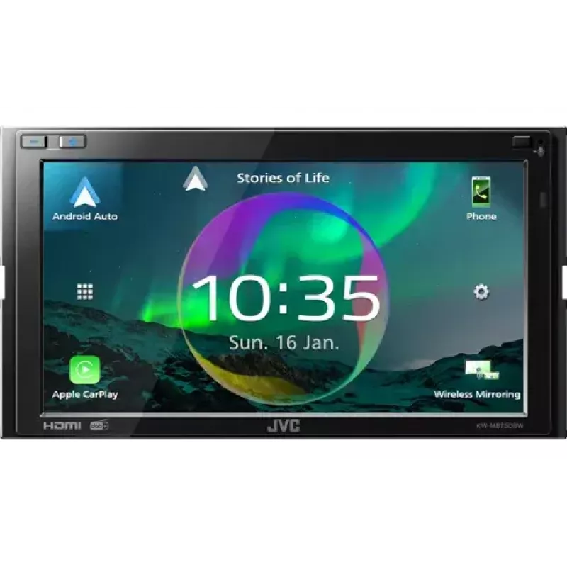 JVC KW-M875DBW radioodbiornik samochodowy Czarny Wi-Fi 180 W Bluetooth
