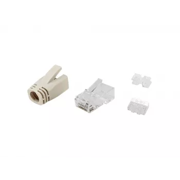 Zestaw wtyczek Equip Cat.6A RJ45 100 szt. przezroczysty biały