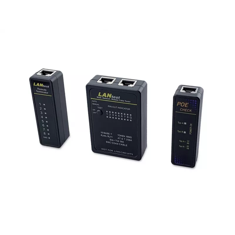 Equip tester sieciowy kabli, RJ45, BNC, PoE