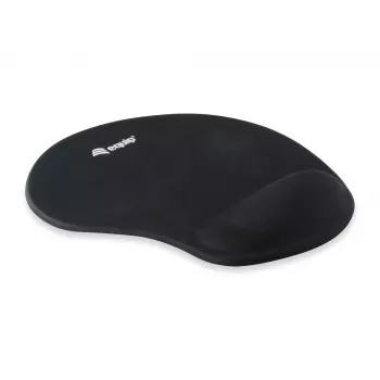 Podkładka pod mysz żelowa Equip, czarna, monochromatyczna, materiał: tkanina, żel, poliuretan, podpórka pod nadgarstek, antypoślizgowa podstawa