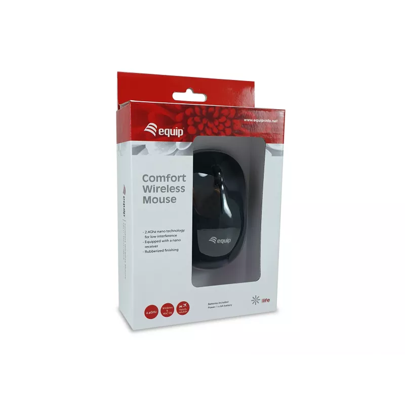 Mysz Equip Comfort Wireless Czarna RF Bezprzewodowa