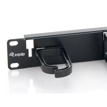 Equip 19-calowy panel do zarządzania kablami do montażu w szafie rack, czarny (RAL 9005)
