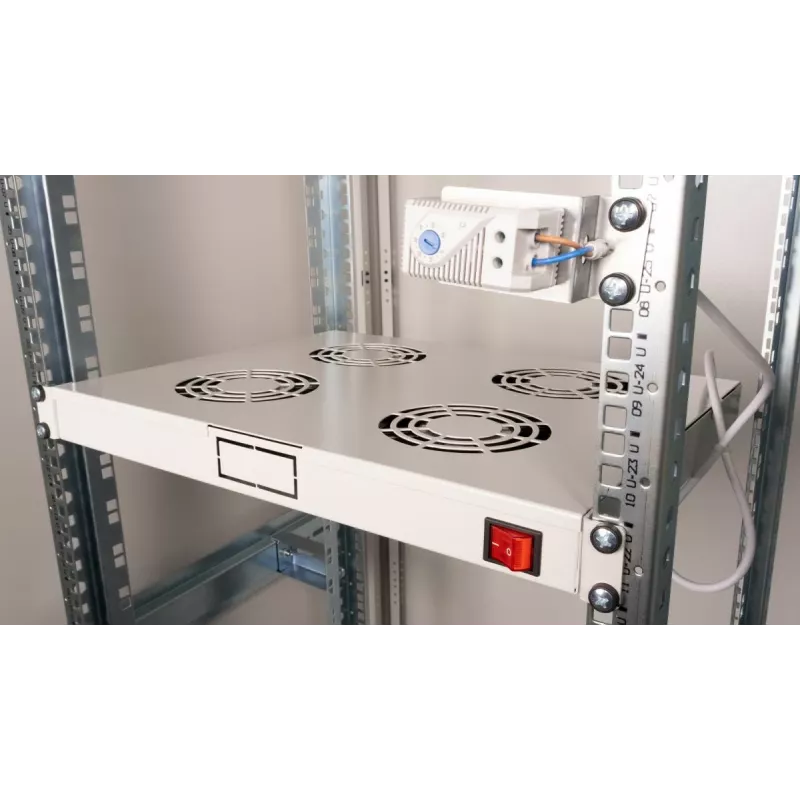 Equip Cooling Fans 19', 1U, 4FANS, RAL7035 Szary